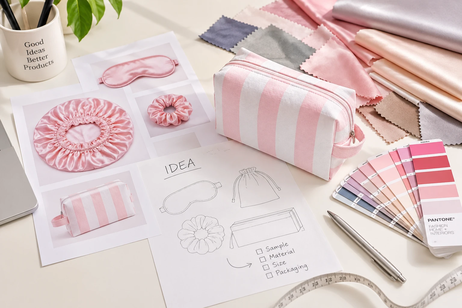 Product concept sketches and reference materials