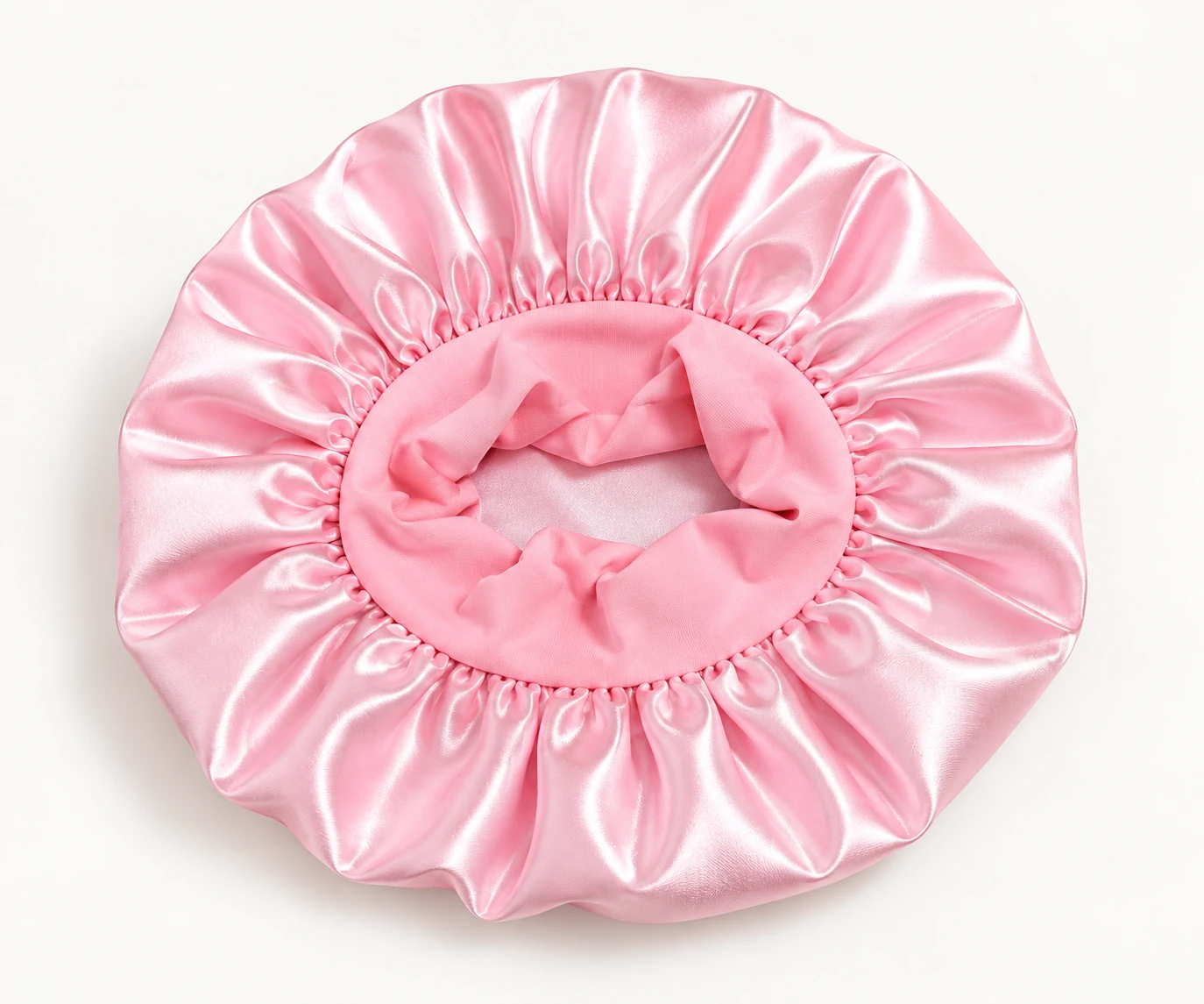 Pale pink bonnet construction detail