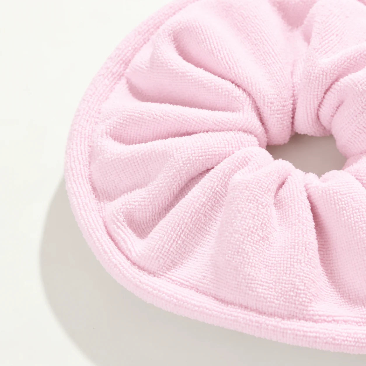 Finished microfiber scrunchie texture